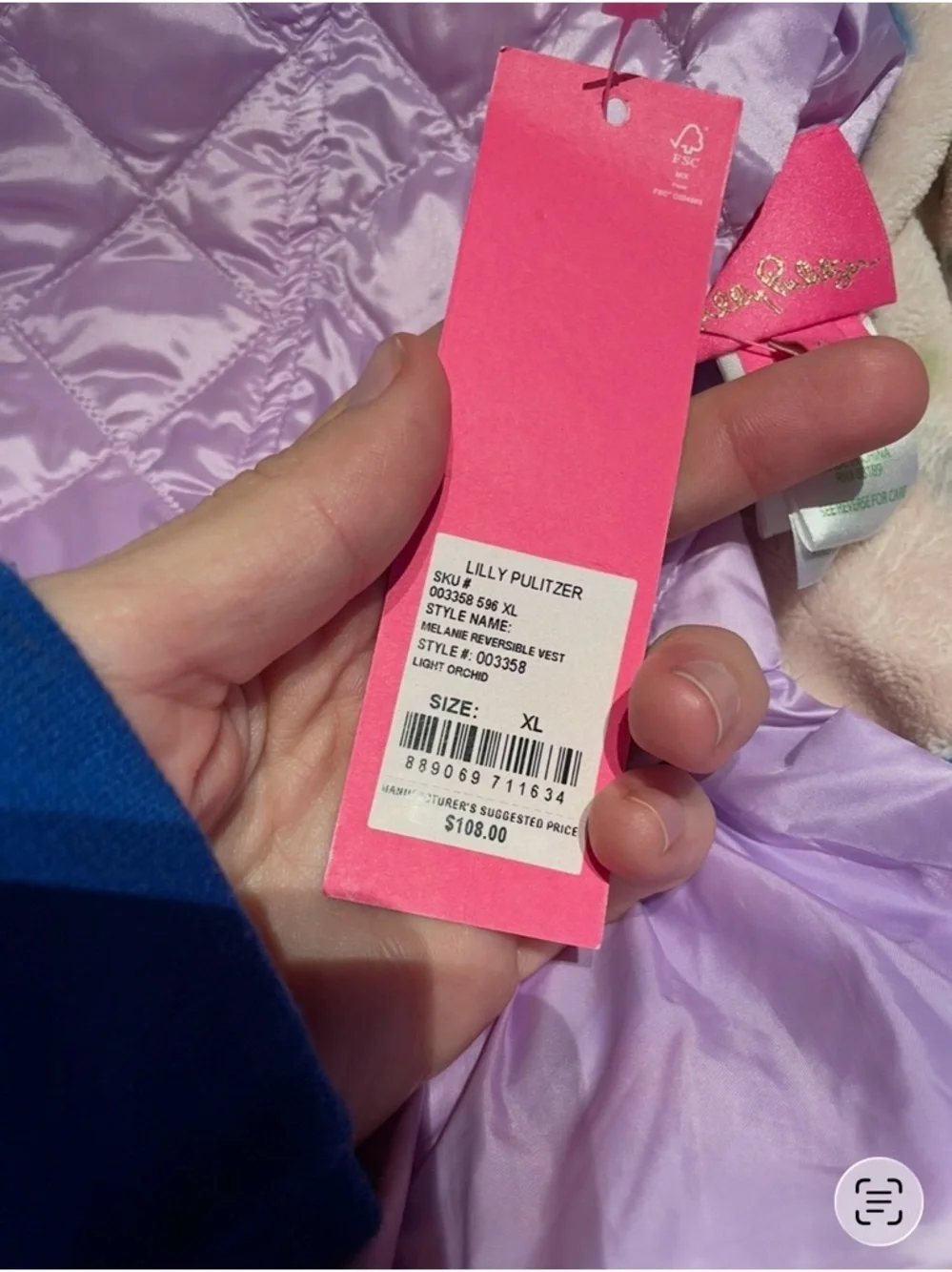 NWT Lilly Pulitzer Light Orchid Reversible Vest